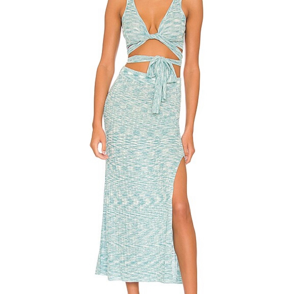 Zephyr Top and Midi Skirt in Poolside